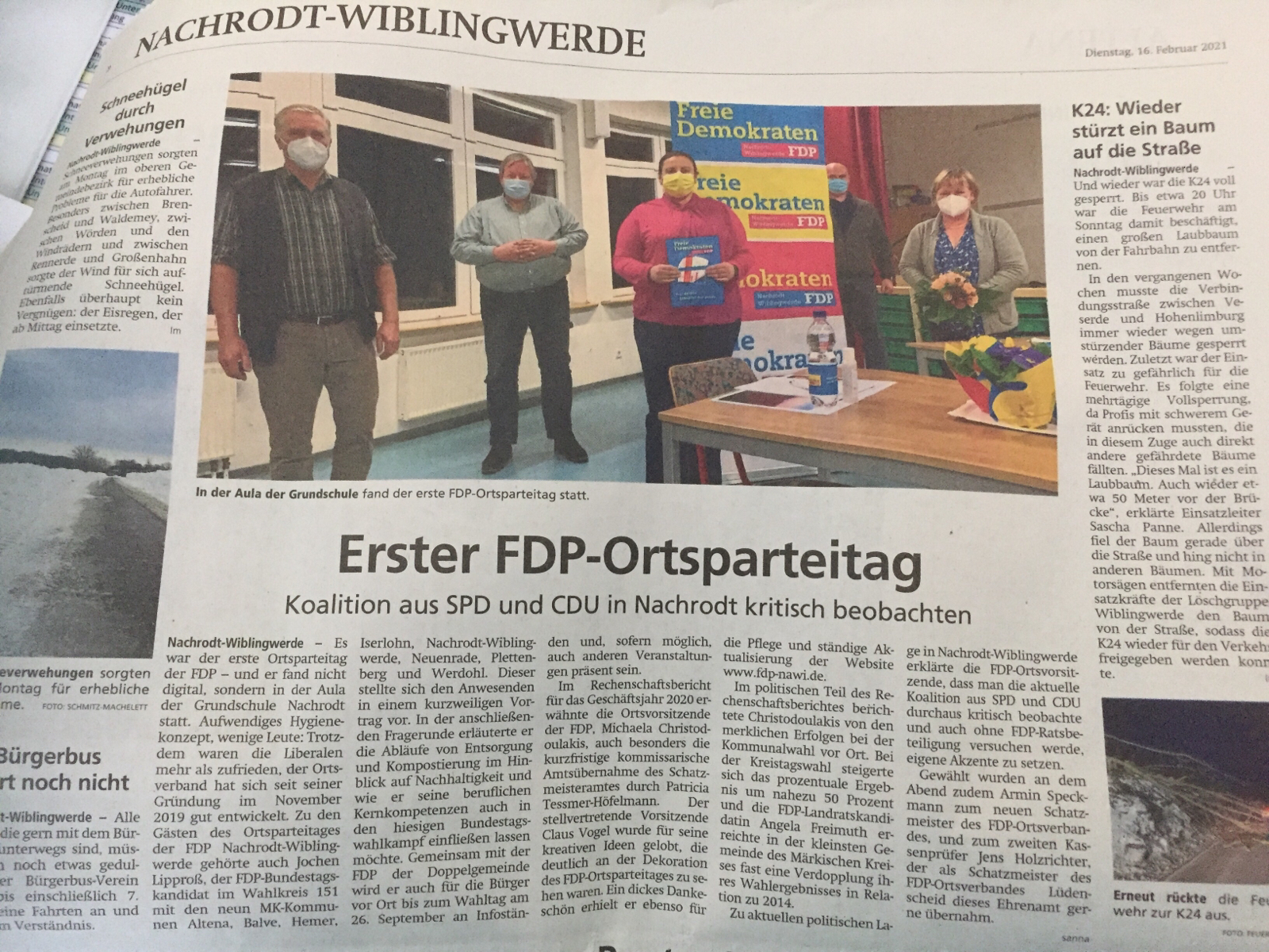 Zeitungsartikel vom 16.02.21