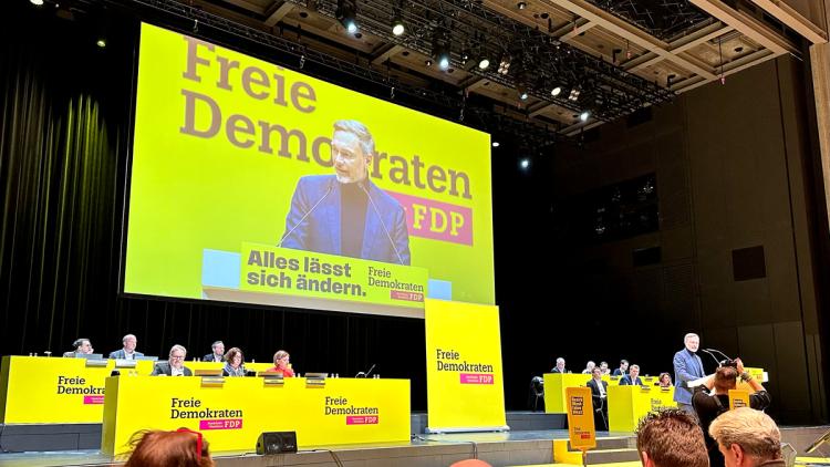 Christian Linder spricht auf Landeswahlversammlung der FDP 2024